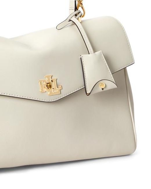 Ralph Lauren Natural Nappa Leather Medium Farrah Soft Satchel