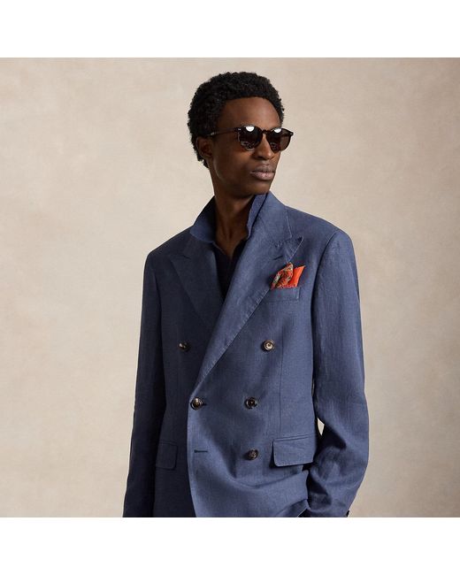 Polo Ralph Lauren Blue Polo Tailored Fit Linen Suit Jacket for men