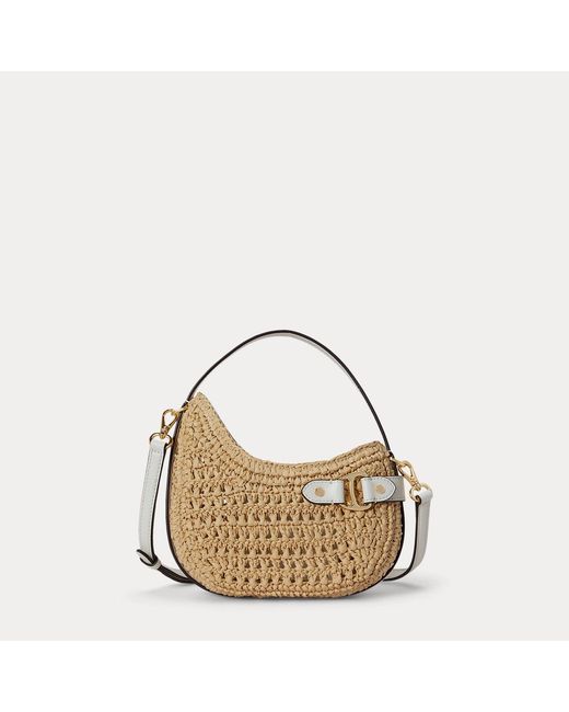 Ralph Lauren Multicolor Woven Straw Small Tasha Crossbody Bag