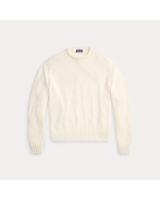Ralph Lauren White Relaxed Fit Cotton Rollneck Jumper for men