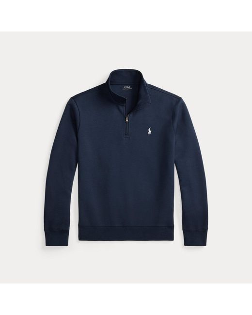 Polo Ralph Lauren Blue Double-Knit Quarter-Zip Pullover for men