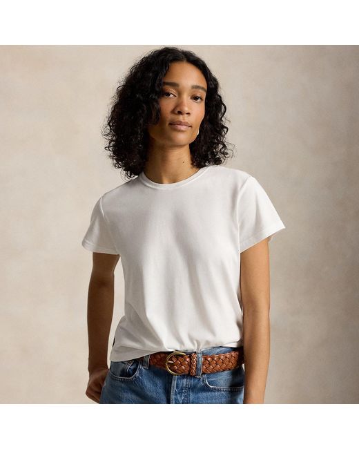 Polo Ralph Lauren White Classic Shrunken Fit Jersey T-Shirt