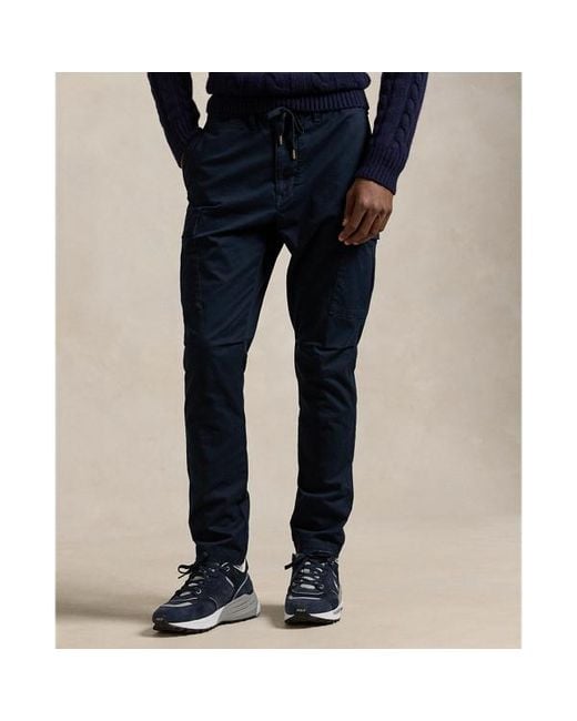 Ralph Lauren Blue Stretch Slim Fit Twill Cargo Trouser for men