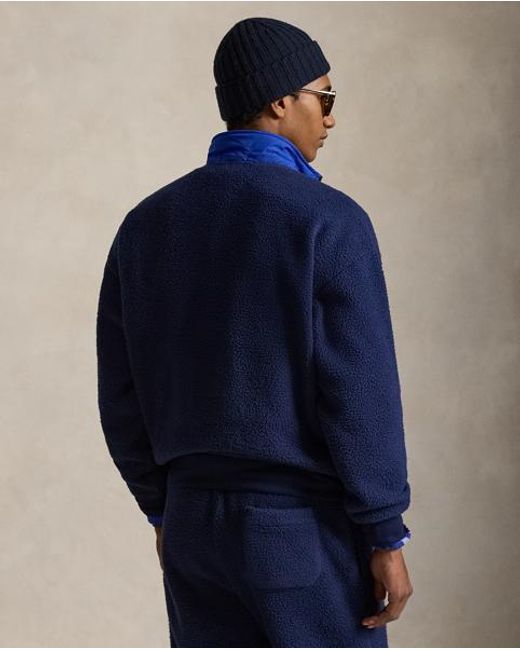 Polo Ralph Lauren Blue Relaxed Fit Flag Fleece Pullover for men