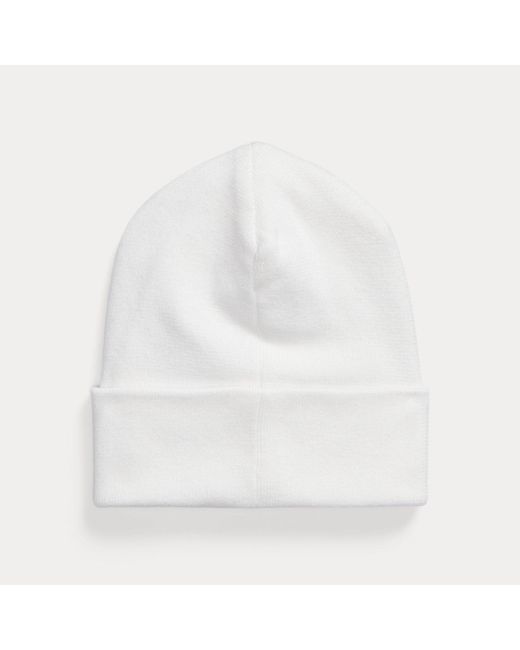 Polo Ralph Lauren White Combed Cotton Beanie for men