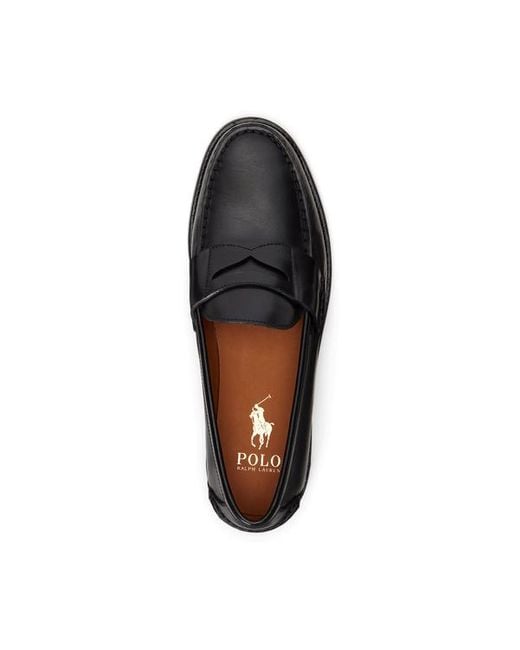 Polo Ralph Lauren Black Alston Leather Penny Loafer for men