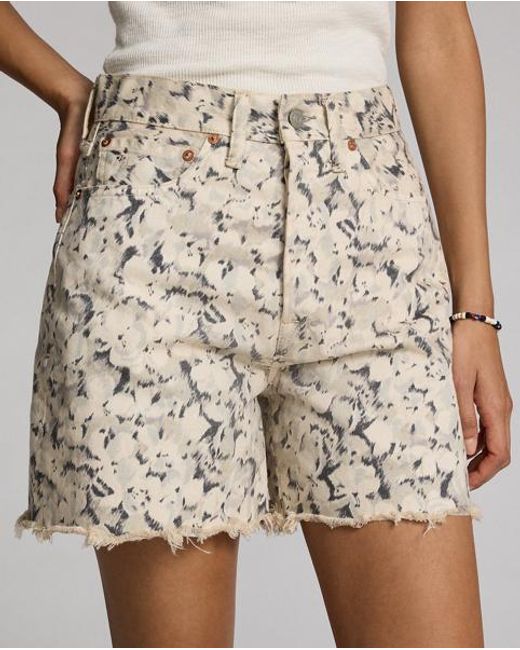 Short À Motif Fleuri En Denim RRL en coloris Natural