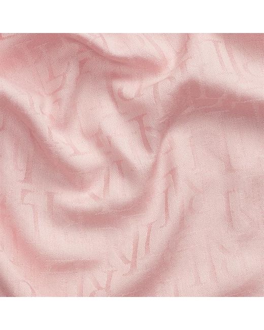 Lauren by Ralph Lauren Jacquard Sjaal Van Katoenmix Met Logo in het Pink