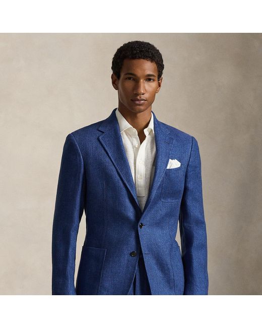 Polo Ralph Lauren Blue Polo Tailored Fit Summer Tweed Jacket for men