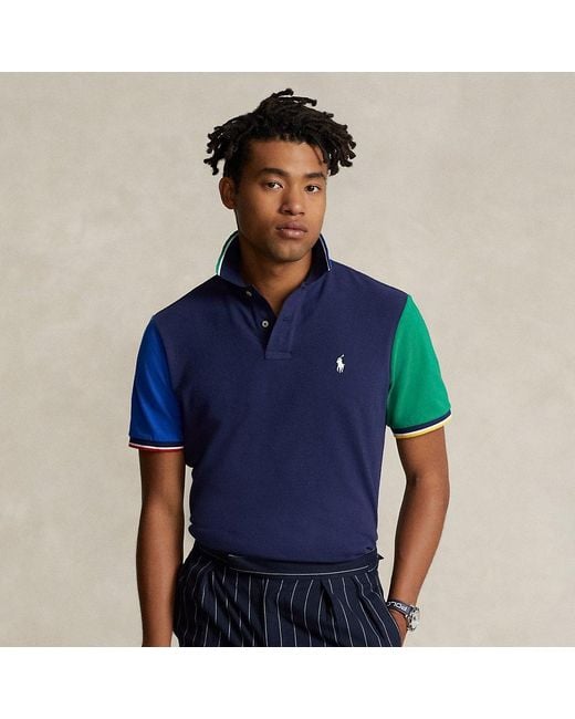 Ralph Lauren Classic Fit Mesh Polo Shirt in Blue for Men | Lyst