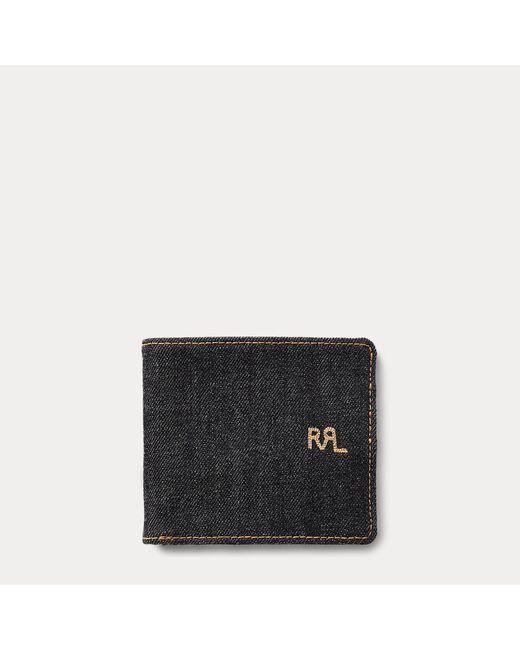 RRL Black Denim Billfold for men
