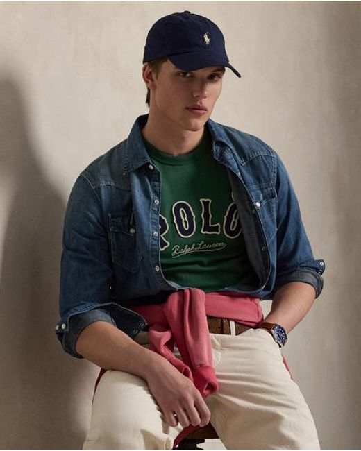 Polo Ralph Lauren Green Custom Slim Fit Western Logo T-Shirt for men