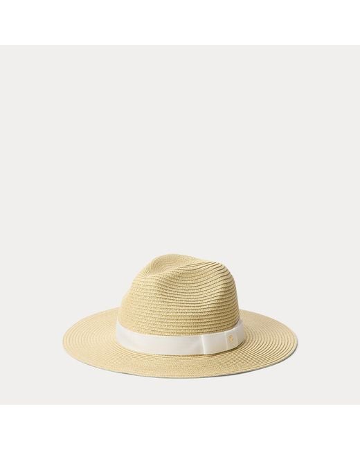 Ralph Lauren Natural Packable Plaited Straw Fedora