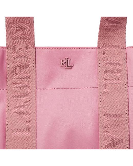 Tote Stevie piccola in nylon di Ralph Lauren in Pink