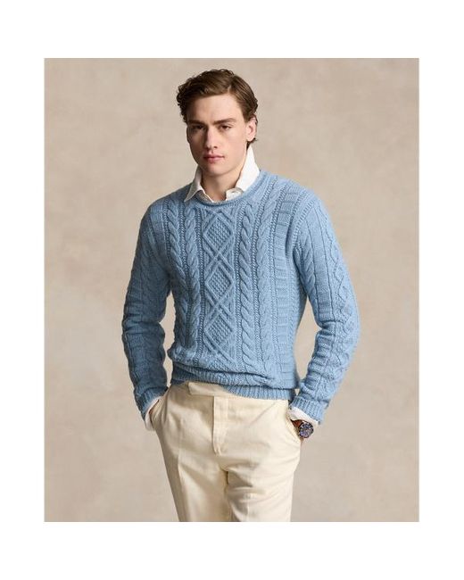 Maglione da pescatore in misto cotone di Polo Ralph Lauren in Blue da Uomo