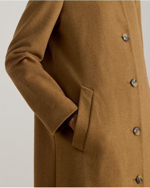 Ralph Lauren Natural Mantel Aus Wollmischung Mit Tunnelkragen