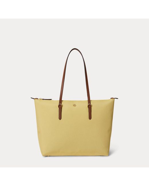 Ralph Lauren Green Medium Keaton Nylon Tote Bag