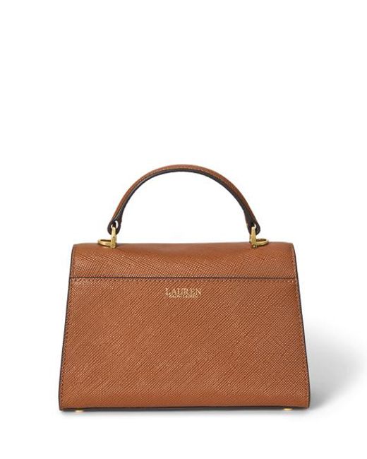 Petite Sacoche Farrah En Cuir Texturé Ralph Lauren en coloris Brown