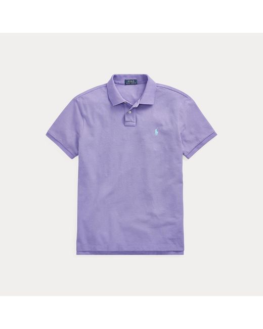 Polo Ralph Lauren Purple Custom Slim Fit Mesh Polo for men