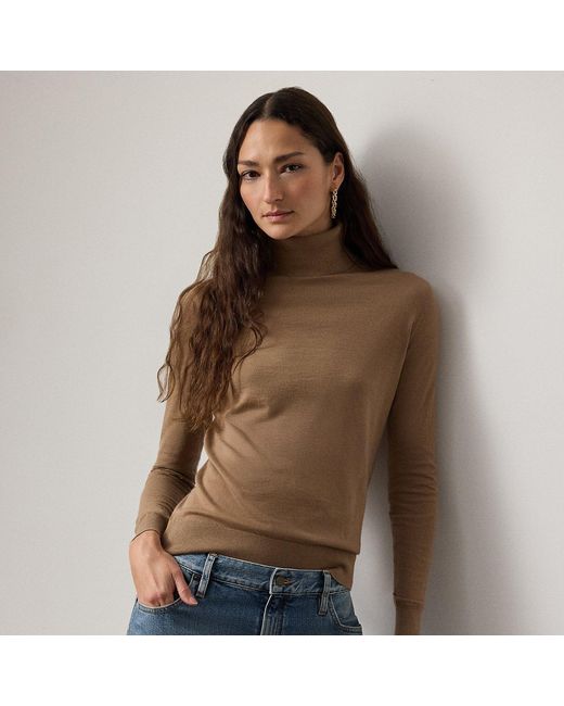 Ralph Lauren Brown Cashmere Roll Neck Jumper