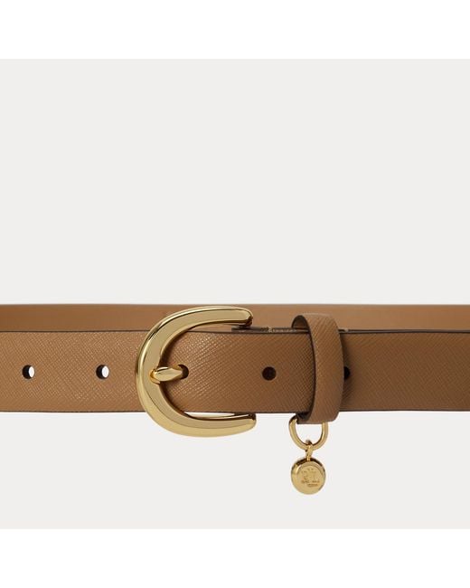 Ralph Lauren Natural Charm Crosshatch Leather Belt