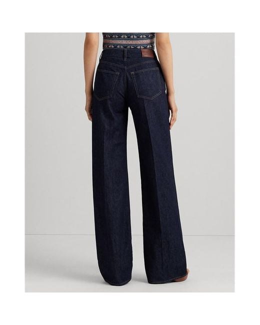 Jeans a vita media e gamba larga di Lauren by Ralph Lauren in Blue