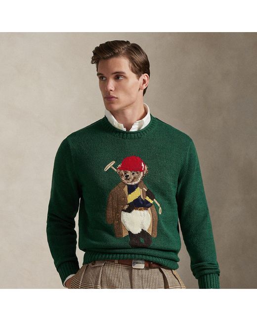 Polo Ralph Lauren Green Polo Bear Rollneck Jumper for men