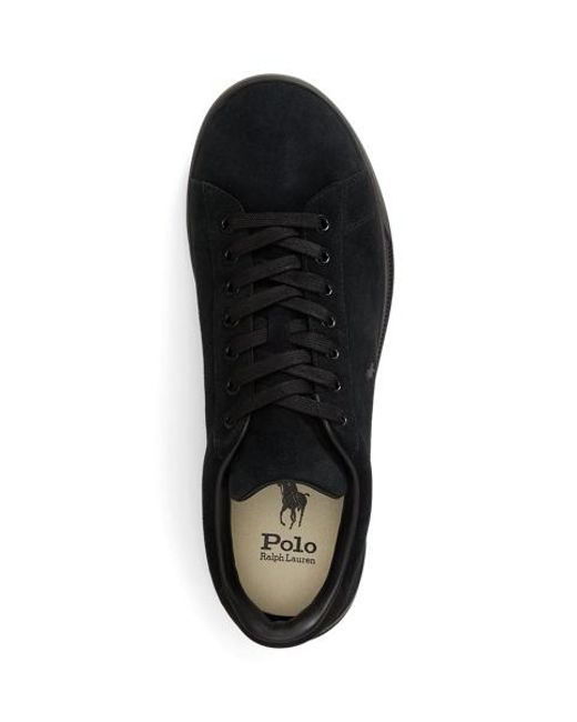 Polo Ralph Lauren Black Heritage Court Ii Suede Trainer for men
