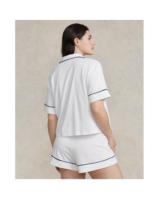 Ralph Lauren White Short-sleeve Jersey Pyjama Set