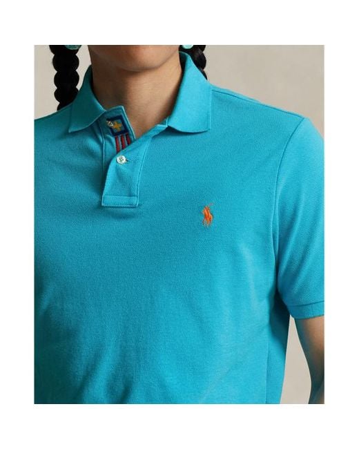 Polo Ralph Lauren Blue Prl X Naiomi Glasses Mesh Polo Shirt for men