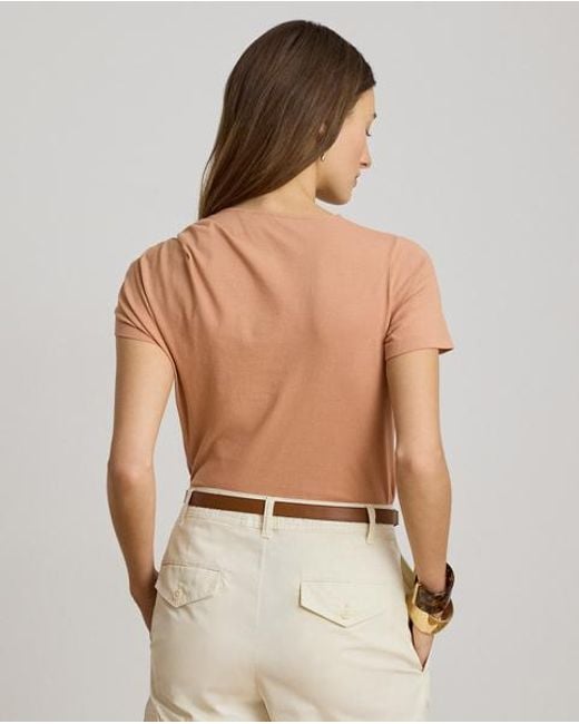 Ralph Lauren Natural Twist-Neck Cotton Jersey T-Shirt