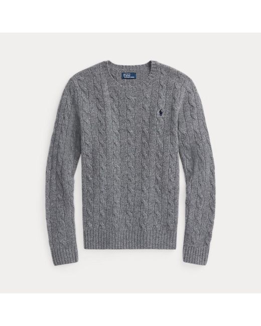 Polo Ralph Lauren Gray Cable-knit Wool-cashmere Jumper
