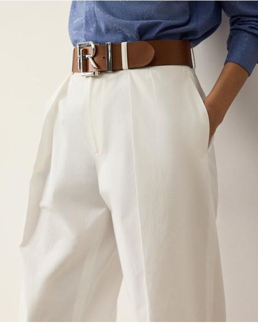 Ralph Lauren Jody Gewassen Katoenen Broek in het White