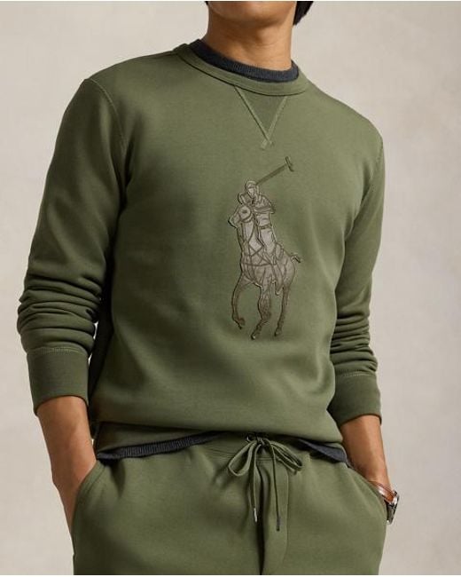 Sudadera De Punto Doble Con Caballo Polo Ralph Lauren de hombre de color Green