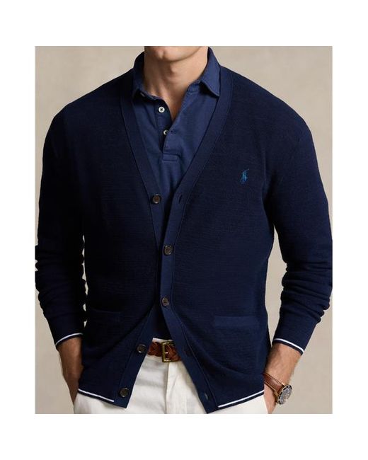 Polo Ralph Lauren Strukturierter Cardigan mit V-Ausschnitt in Blue für Herren