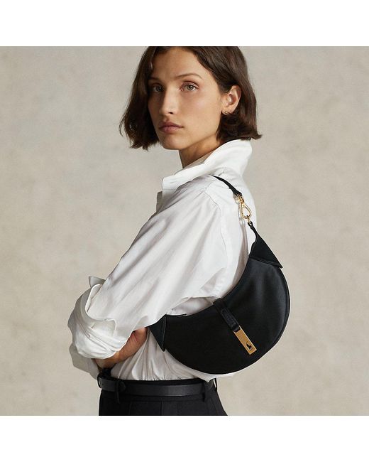 Ralph Lauren Black Polo Id Satin Mini Shoulder Bag
