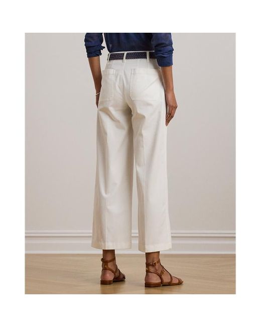 Petite - Pantaloni in chino stretch taglio corto di Ralph Lauren in Natural