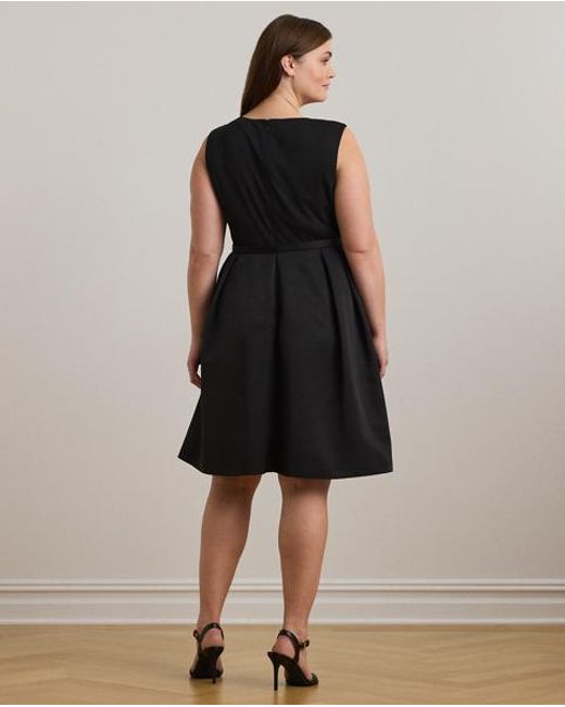 Ralph Lauren Ralph Lauren Belted Faille & Jersey Cocktail Dress in Black |  Lyst UK