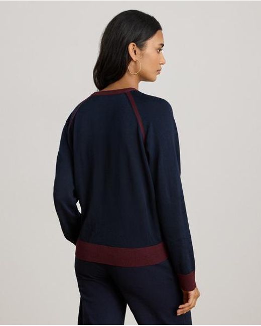 Ralph Lauren Black Equestrian-Print Cotton-Blend Sweater