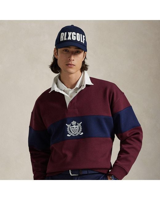 Ralph Lauren Red Relaxed Fit Crest Rugby Sweatshirt for men