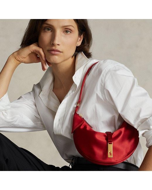 Polo Ralph Lauren Polo Id Satin Mini Shoulder Bag in Red Lyst