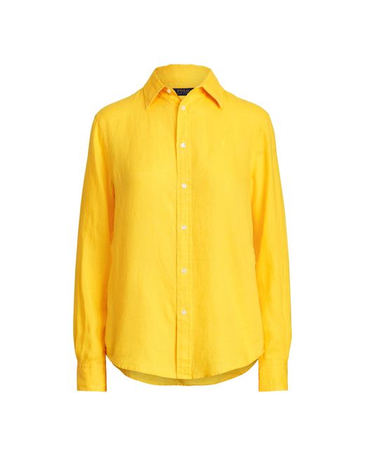 Polo Ralph Lauren Yellow Relaxed Fit Linen Shirt