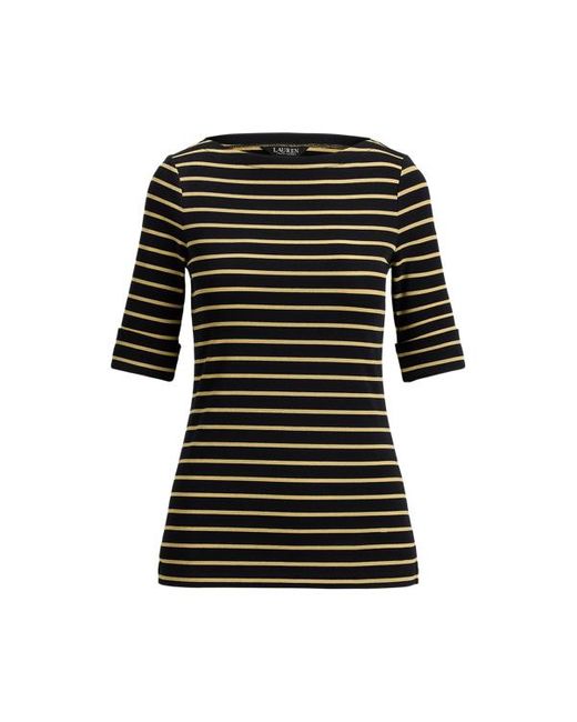 Petite - Maglietta a righe metallizzate di Ralph Lauren in Black