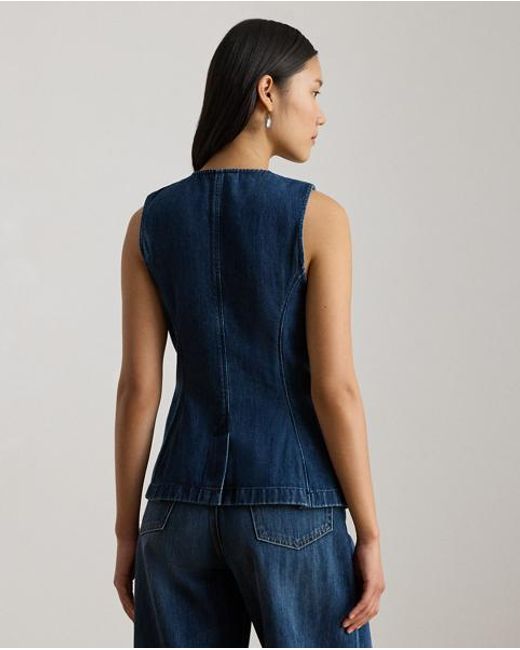 Ralph Lauren Blue Denim Sleeveless Shirt