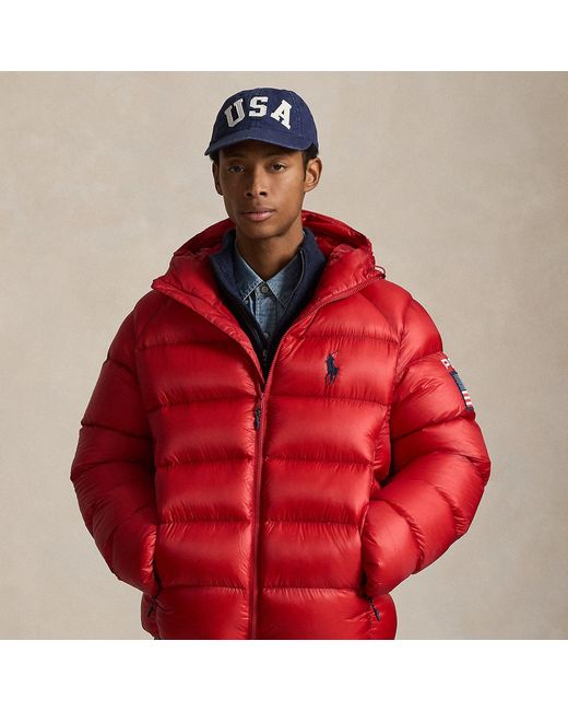 Polo Ralph Lauren Red The Hawthorne Flag Down Jacket