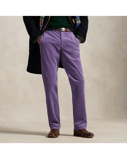 Polo Ralph Lauren Purple Straight Fit Stretch Corduroy Trouser for men