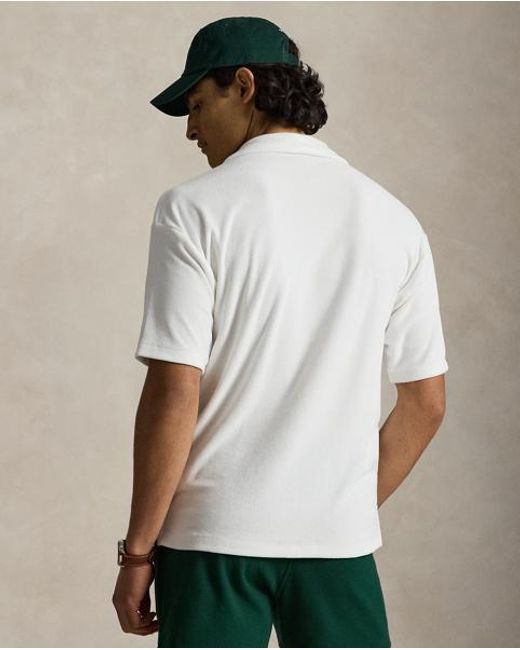 Ralph Lauren Gray Relaxed Fit Terry Polo Shirt for men