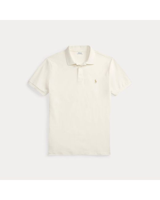 Ralph Lauren Natural Custom Slim Fit Stretch Mesh Polo Shirt for men