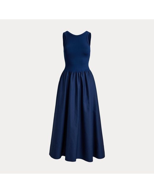 Polo Ralph Lauren Blue Ponte-Bodice Sleeveless Dress