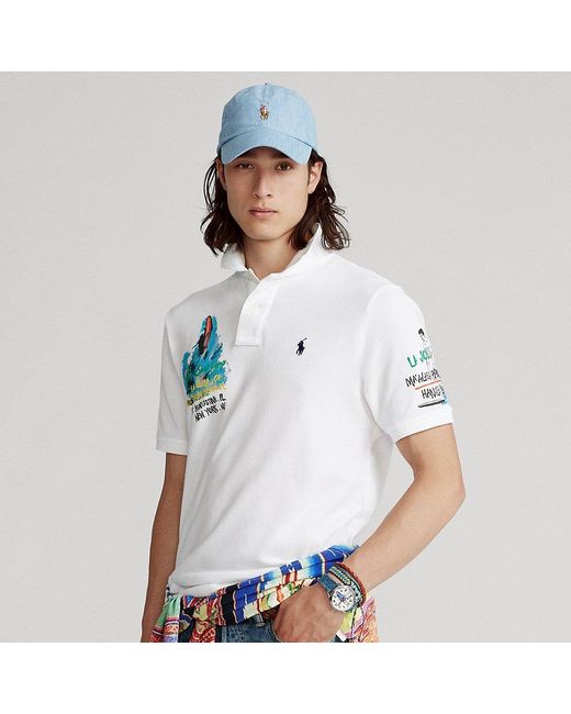 Ralph Lauren Classic Fit Surf Mesh Polo Shirt in White for Men | Lyst